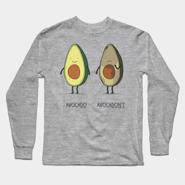 Eat your avocado right! Long Sleeve T-Shirt by milkyprint